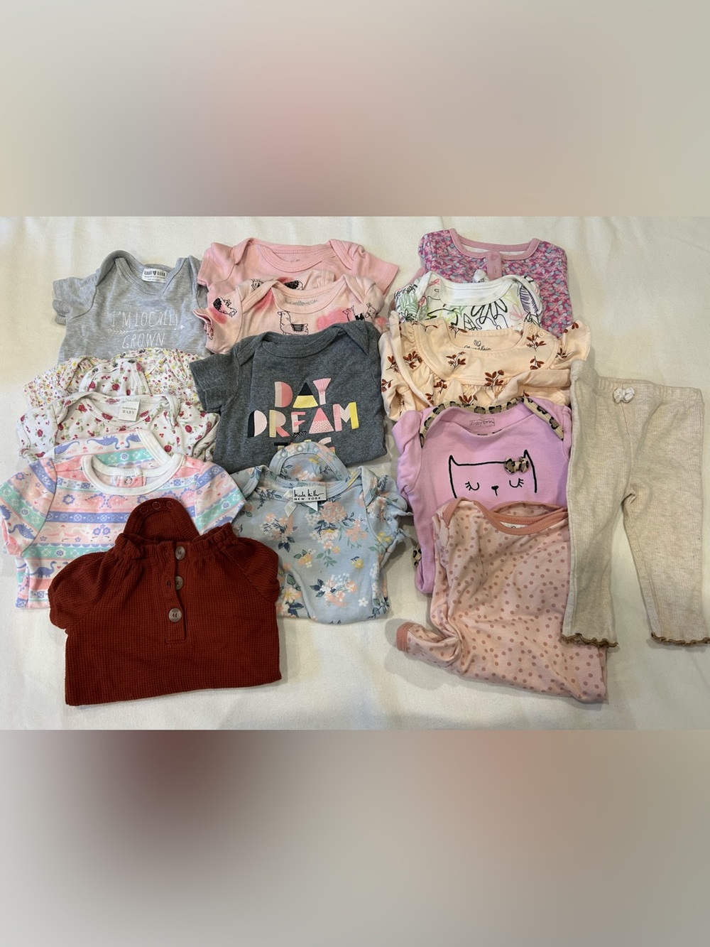 15 baby girl onesie bundle